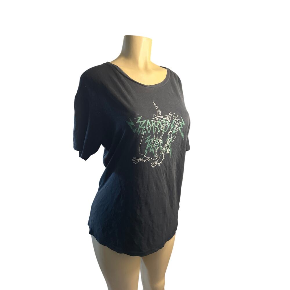 Women S Elton John for Realisation Black Crocodile Rock Tee T-Shirt Band Graphic